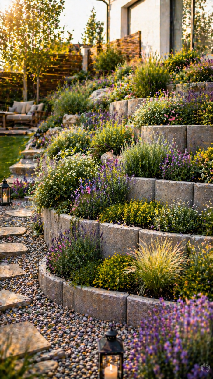 Platz 3 Elegantes Hangbeet mit pflanzringe ideen garten