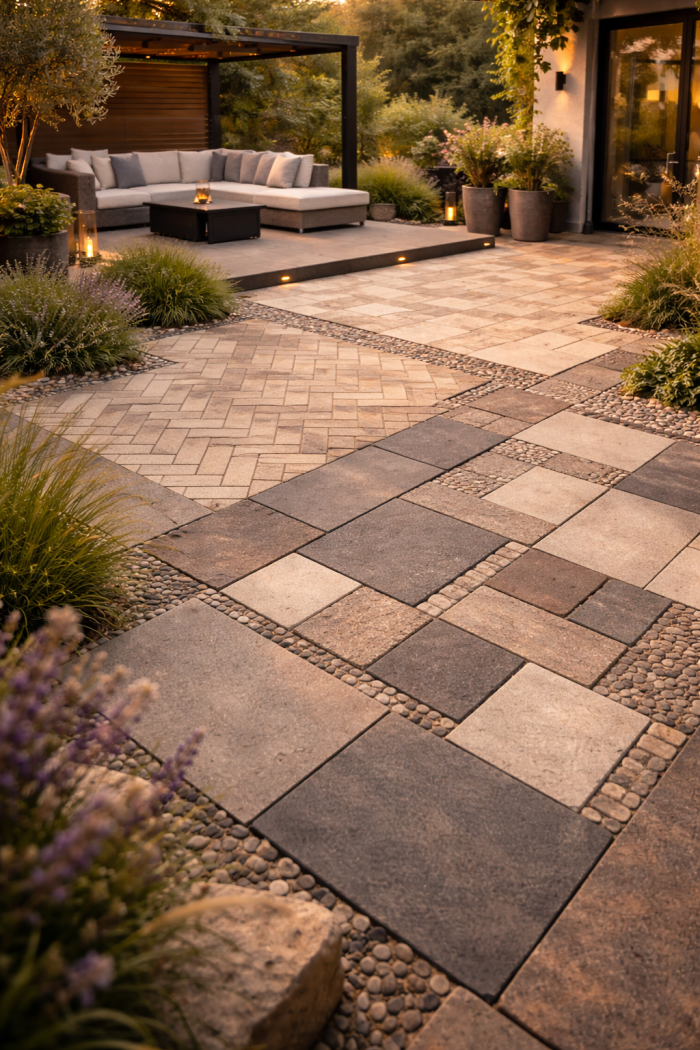 Platz 3 Kreative terrassenplatten ideen mit Verlegemustern