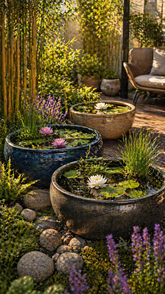 Platz 3 Natürliche miniteich ideen in Keramikschalen