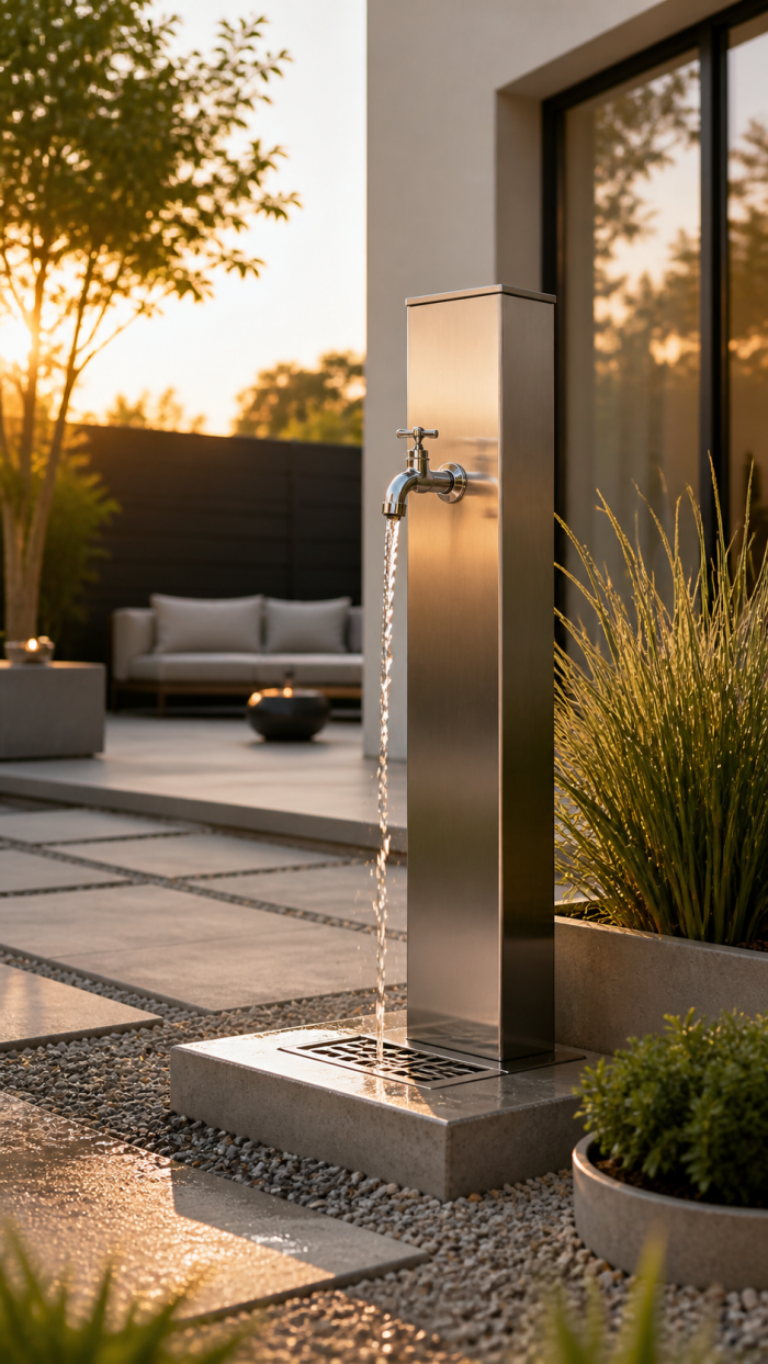 Platz 1 Die moderne Edelstahl Wasserzapfsäule Garten für minimalistisches Design