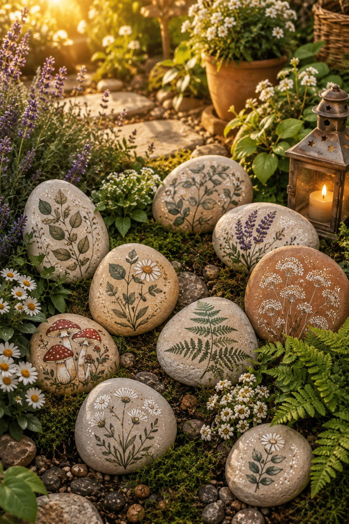 Platz 1 Magische Naturmotive für steine bemalen garten