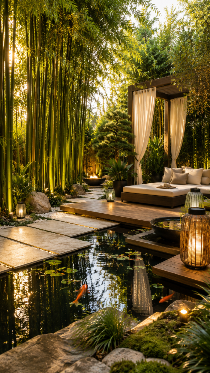 Platz 1 Moderne bambus garten ideen mit Luxus Spa Atmosphäre