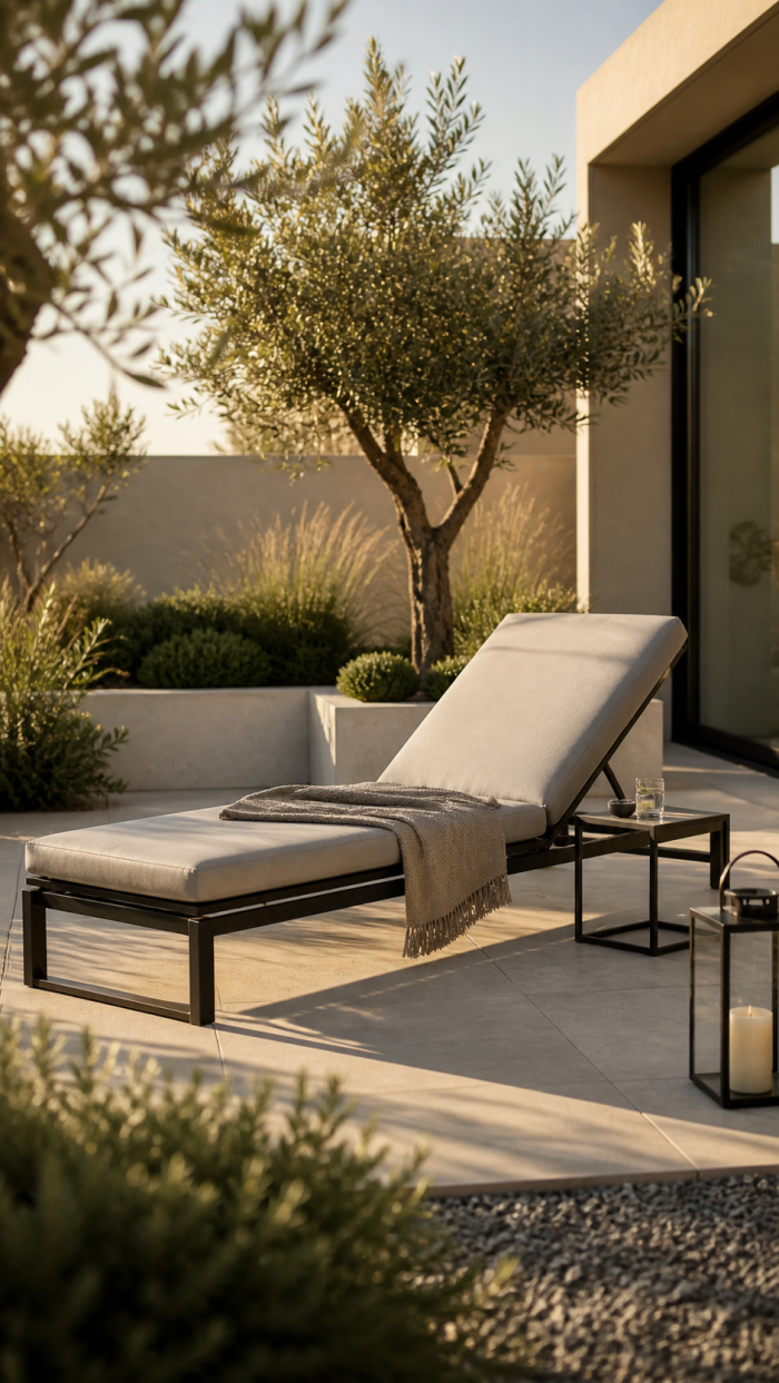 Platz 1 Relaxliege Garten mit modernem Minimalismus für stilvolle Entspannung