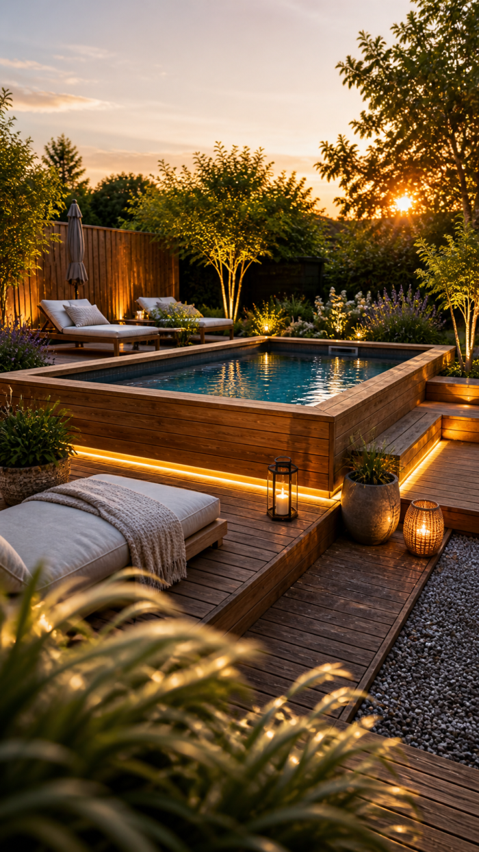 Platz 2 DIY Holzpool als stilvolle pool garten selber bauen Idee