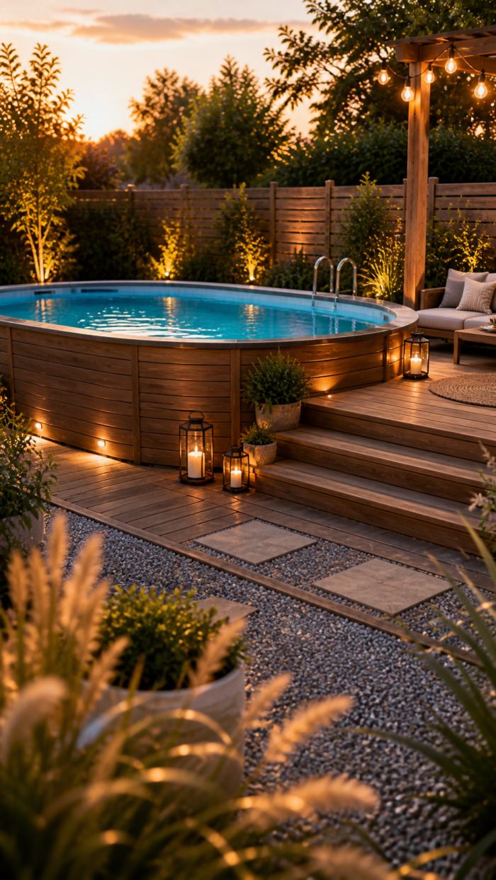 Platz 3 Aufstellpool mit Upgrade als einfache pool garten selber bauen Lösung