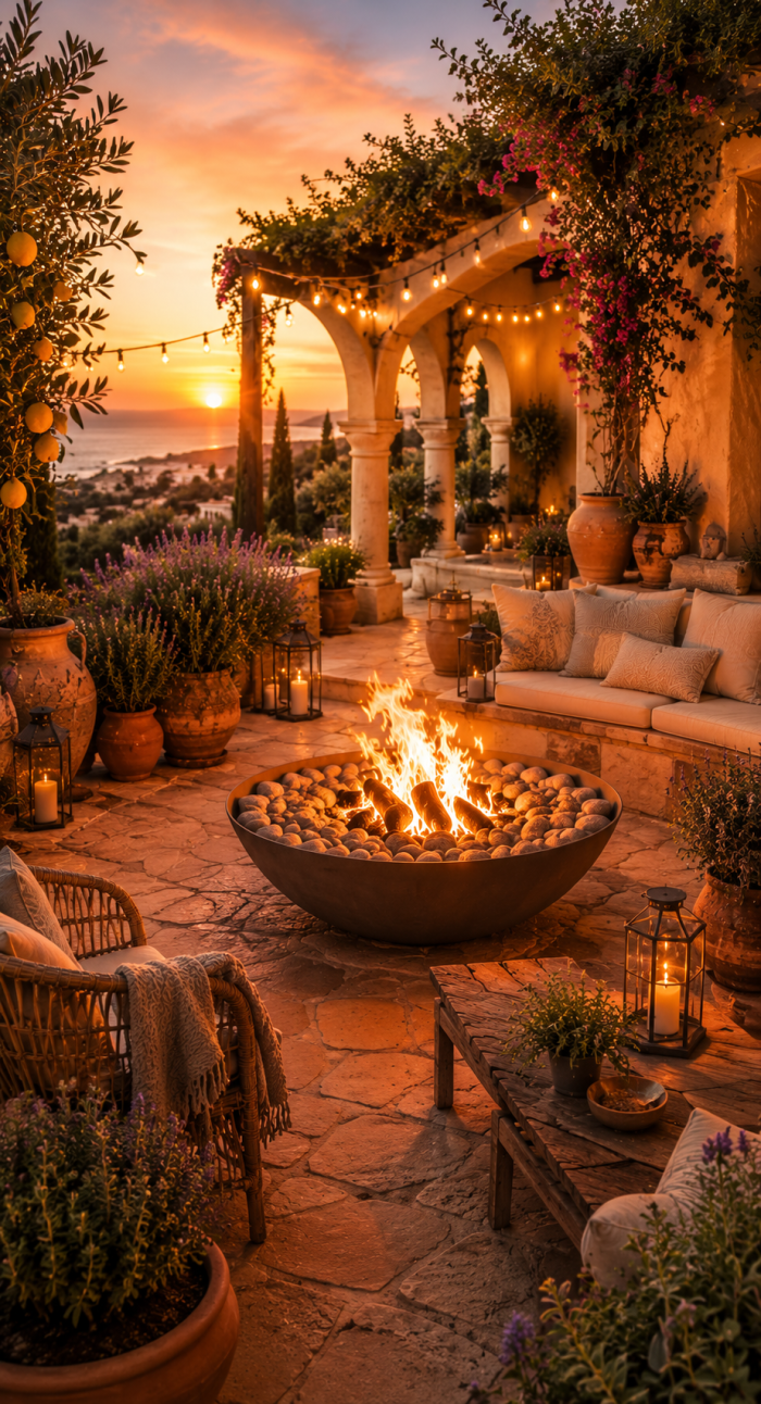 Platz 3 Mediterrane feuerschale garten ideen mit Urlaubsgefühl
