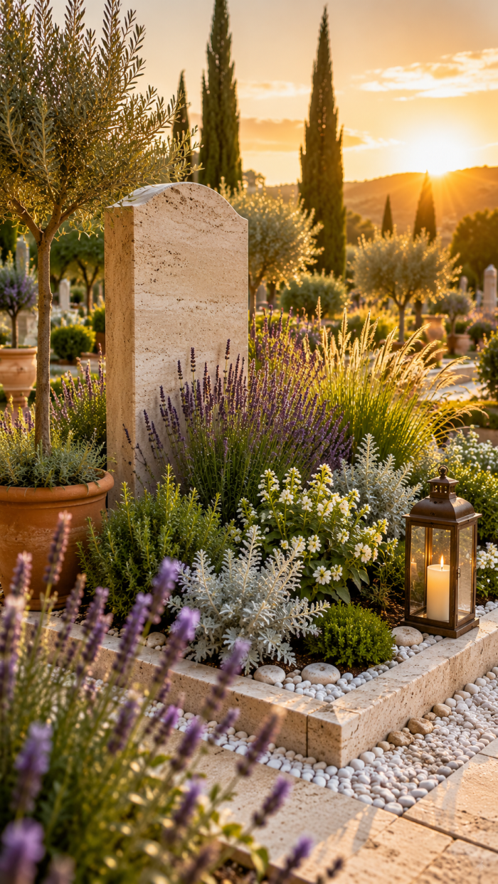 Platz 3 Mediterrane sommerbepflanzung friedhof mit warmer Urlaubsatmosphäre