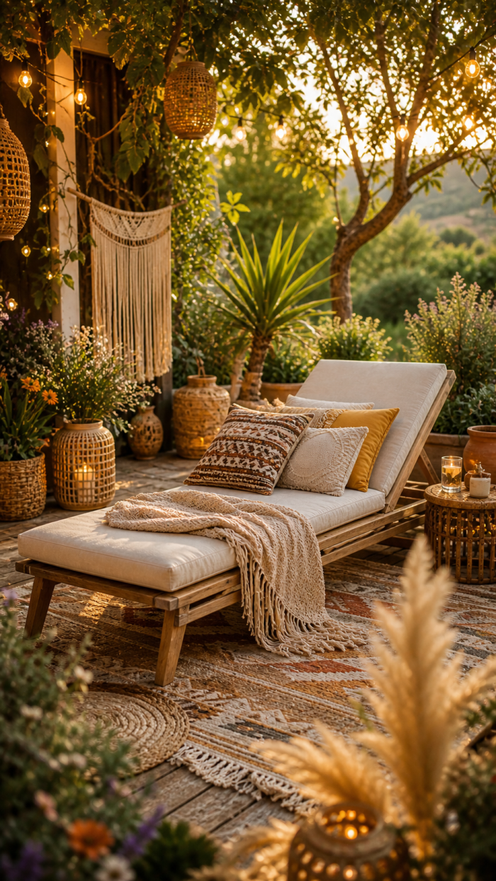 Platz 3 Relaxliege Garten im Boho Stil für kreative Gemütlichkeit