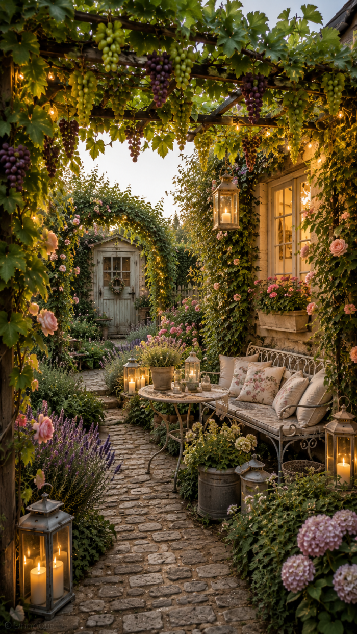 Platz 3 Romantischer weinreben garten im Cottage Stil