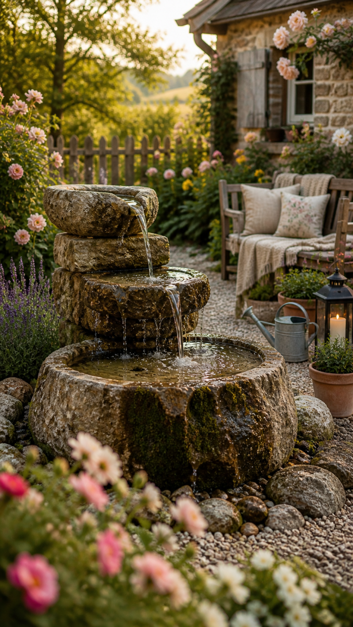 Platz 3 Rustikaler Steinbrunnen im Landhausstil 