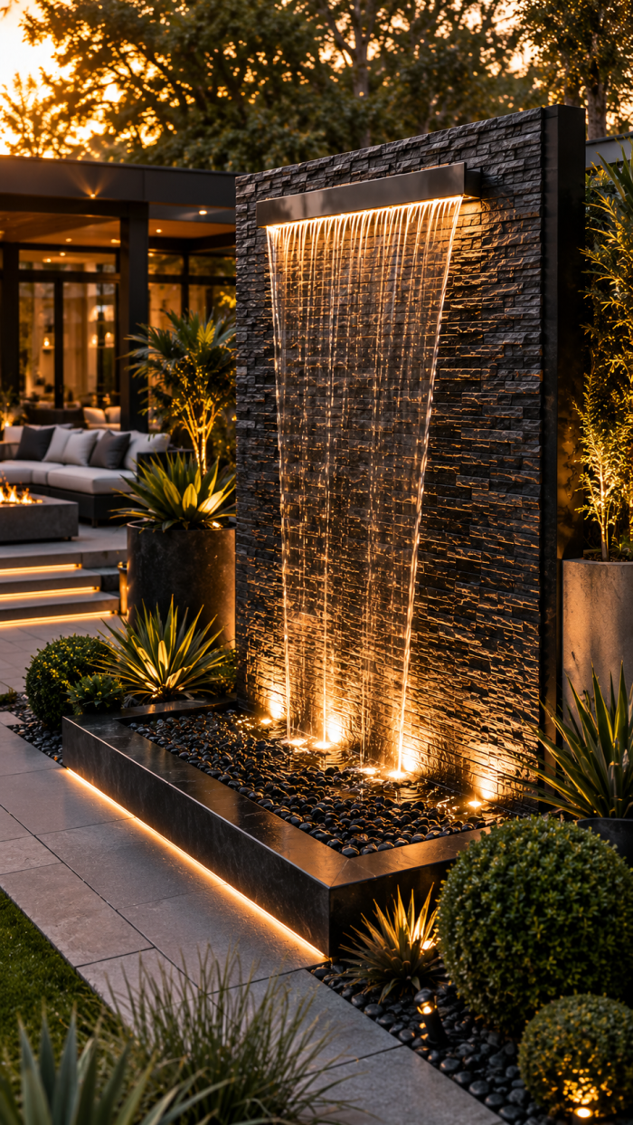 Platz 1 Der Moderne DIY Gartenbrunnen Mit Wasserwand