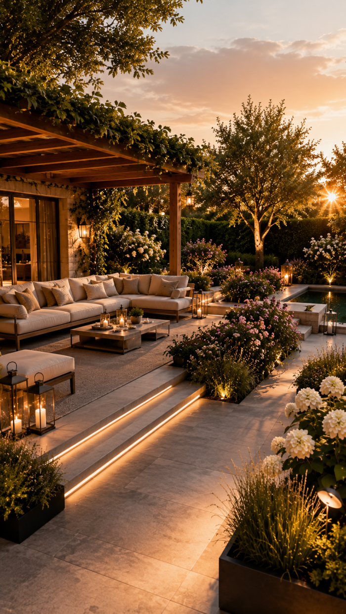 Platz 1 Garten Terrasse mit luxuriöser Lounge Atmosphäre