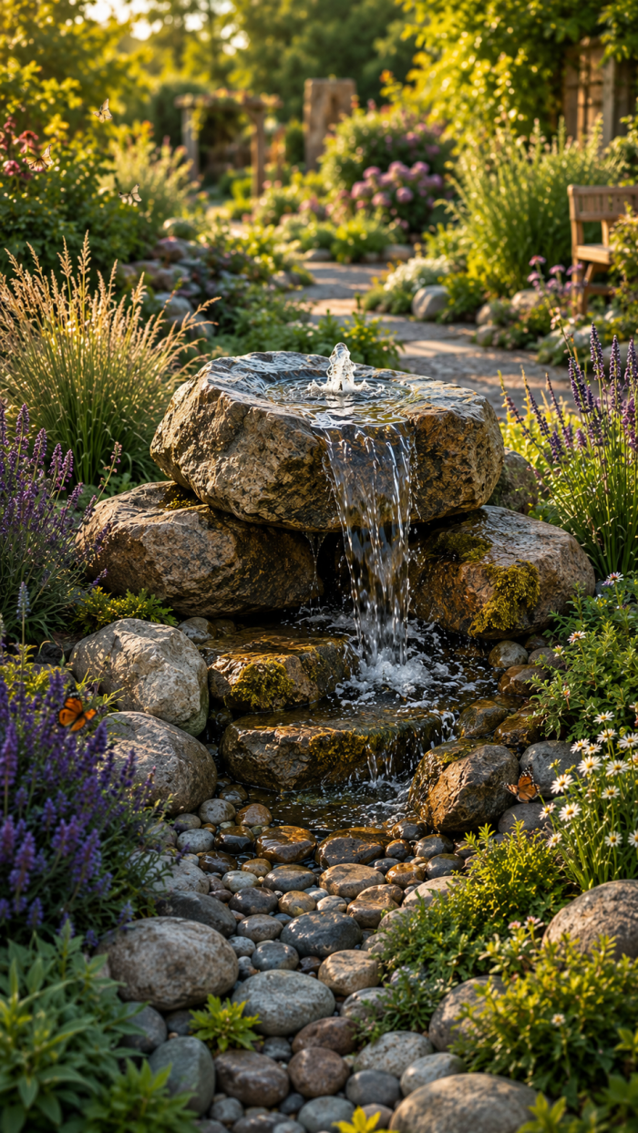Platz 3 Der Natürliche DIY Gartenbrunnen Aus Findlingen