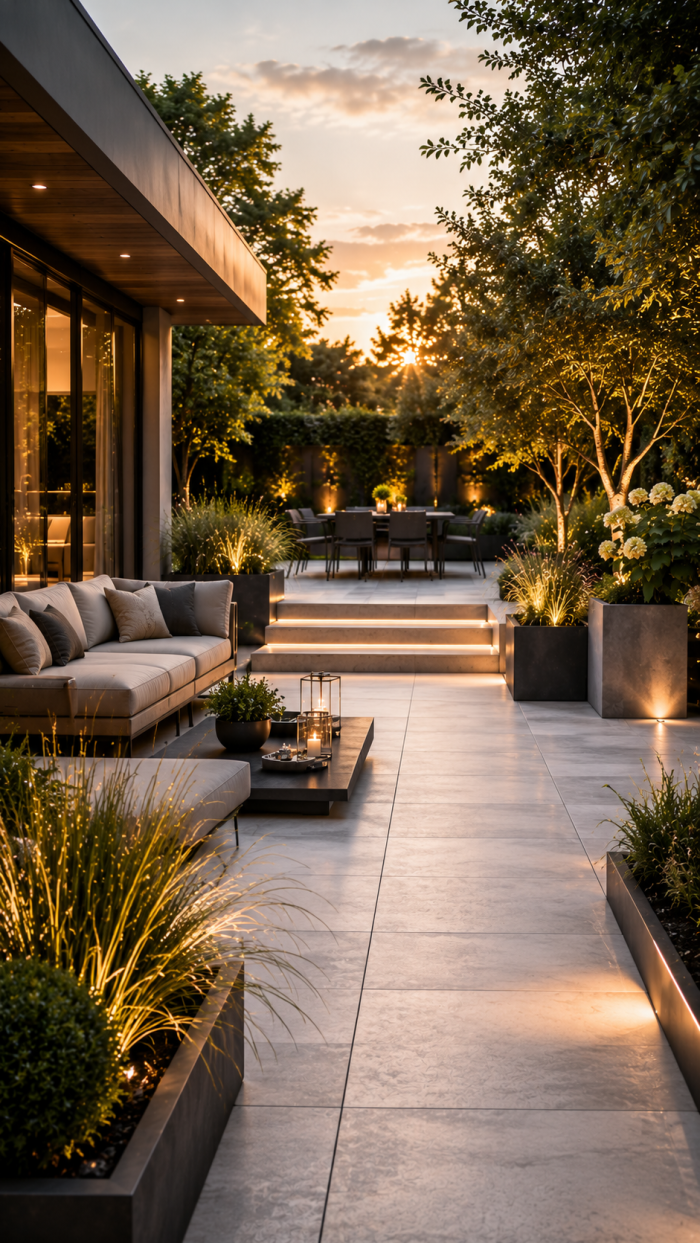 Platz 3 Garten Terrasse mit moderner minimalistischer Eleganz