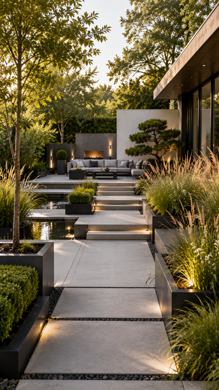 Platz 3 Moderner Garten Landschaftsbau Mit Klaren Linien