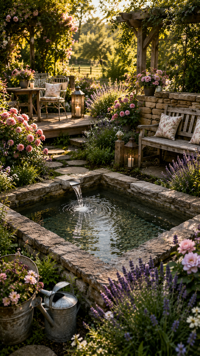 Platz 3 Romantischer Kneippbecken Garten Im Landhausstil 🌸