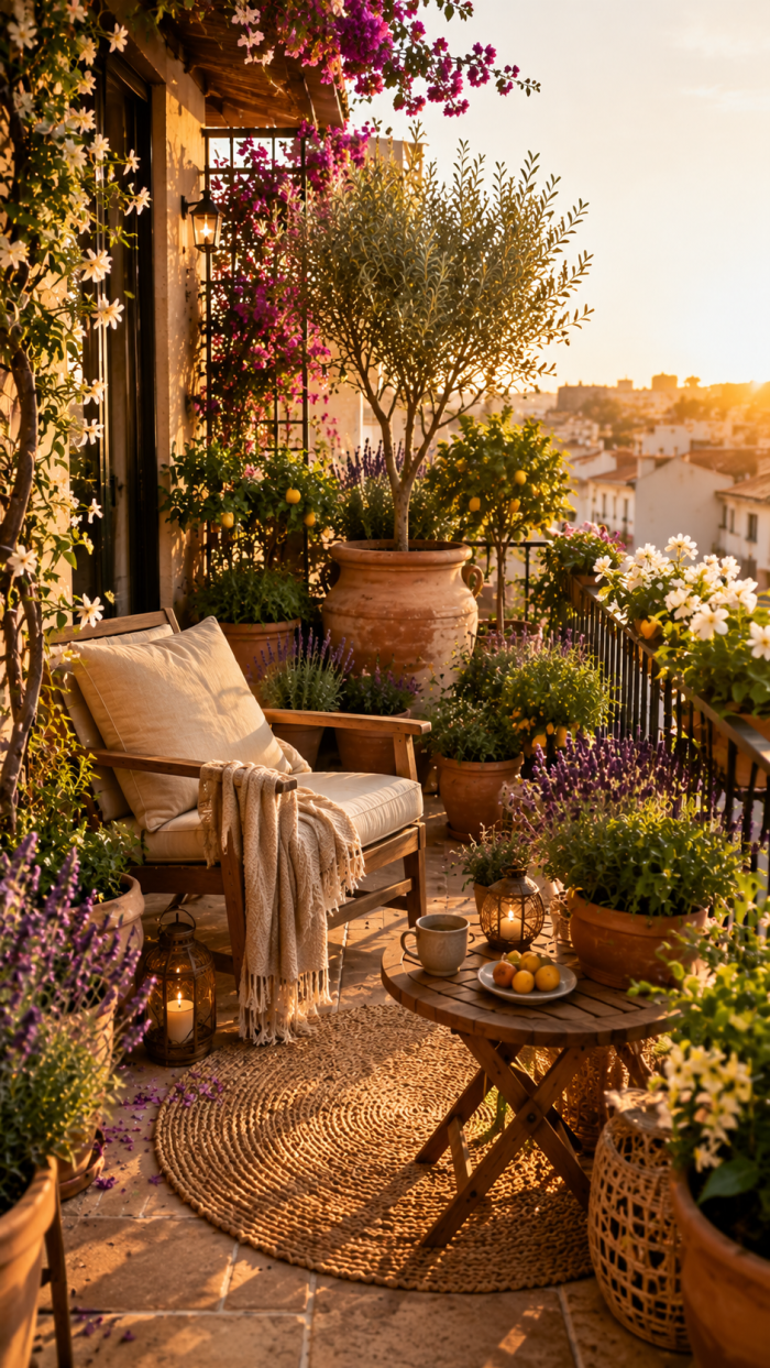 🥈 Platz 2 Der mediterrane Wohnung Balkon Garten wie im Urlaub