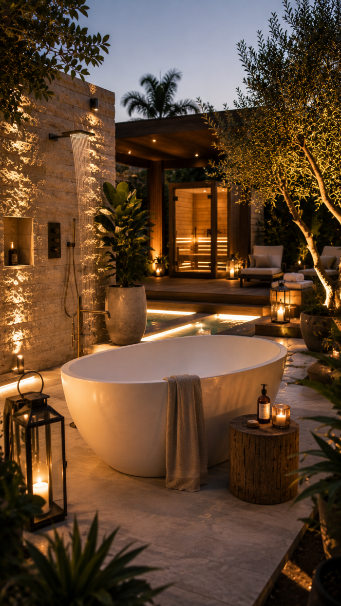 🥉 Platz 3 Exklusive Badewanne Garten Ideen mit Spa Atmosphäre und Hotel Feeling