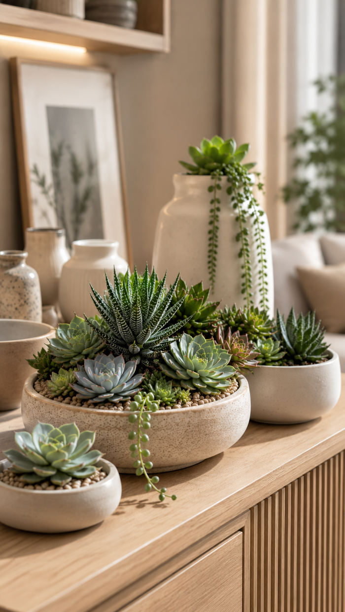 🥇 Platz 1 Moderne Sukkulenten Ideen mit eleganten Keramik Arrangements