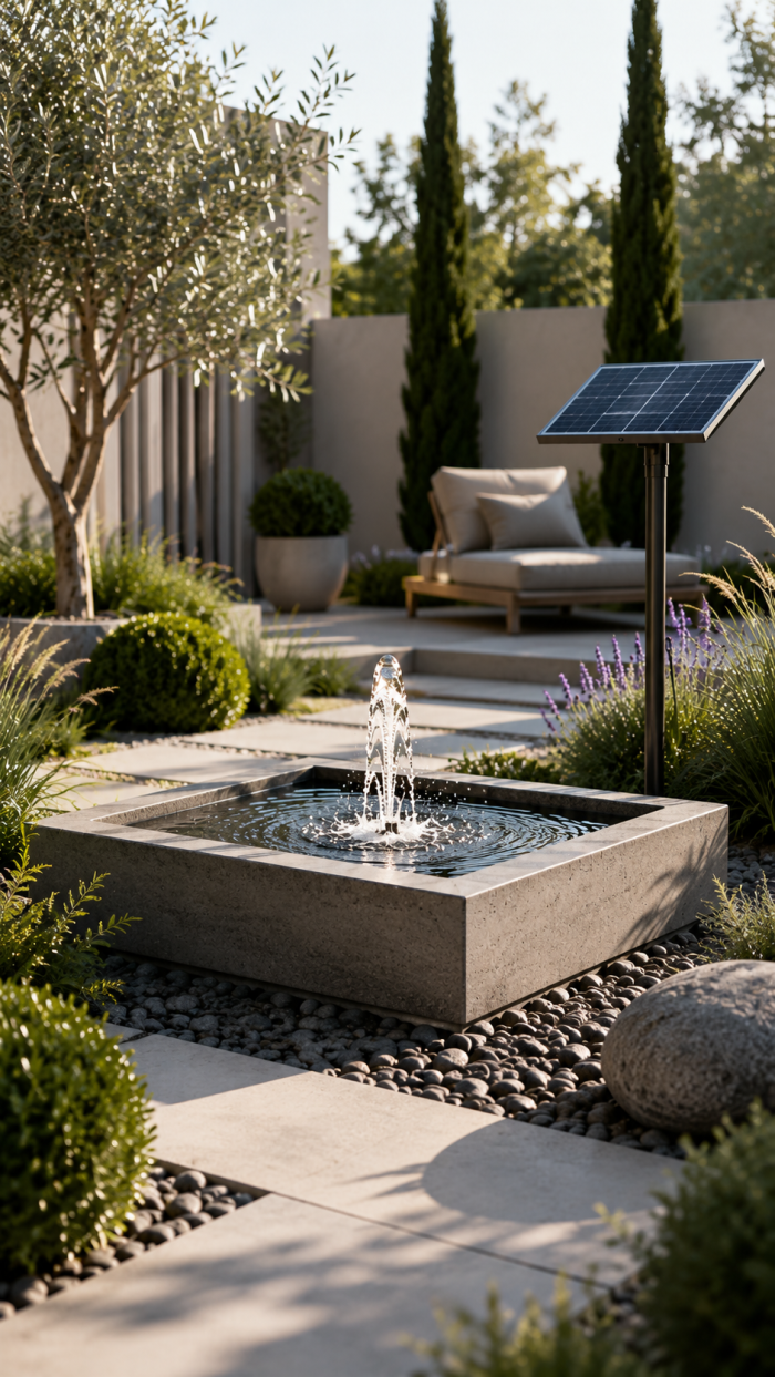 🥇 Platz 1 Moderner minimalistischer Springbrunnen Garten Solar