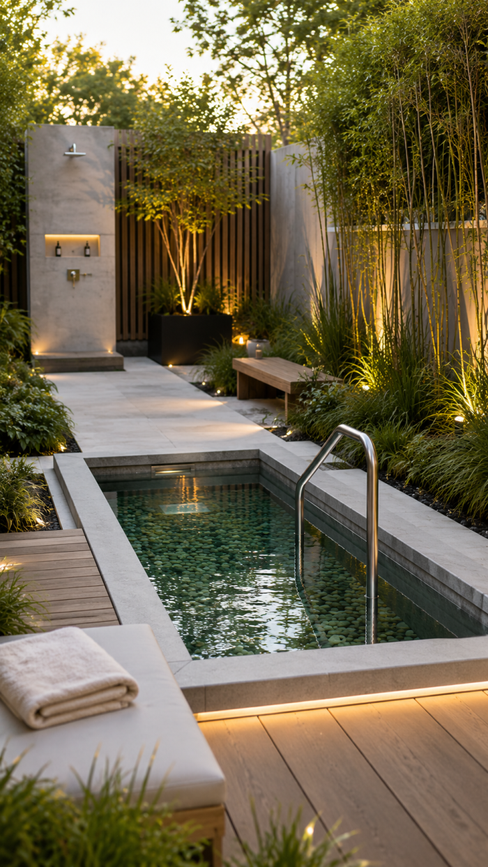 🥈 Platz 2 Moderner Kneippbecken Garten im minimalistischen Design