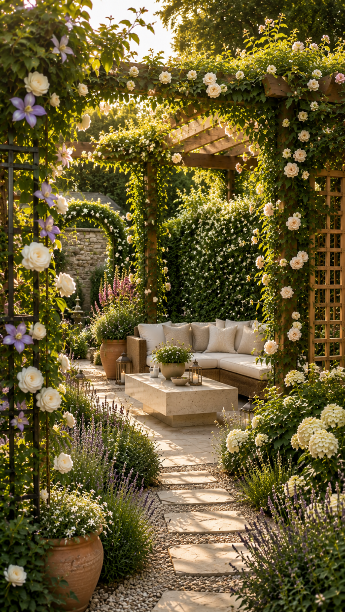 🥉 Platz 3 Natürlicher Sichtschutz Garten mit Kletterpflanzen und Rankhilfen