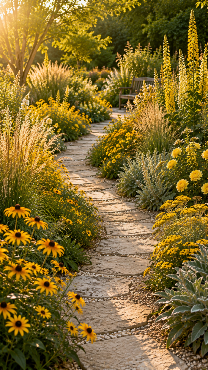 🥇 Platz 1 Der leuchtende Yellow Flower Gartenweg