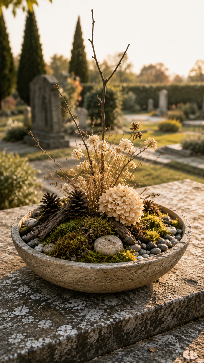 🥇 Platz 1 Die botanische Erinnerungsschale als moderner Grabschmuck