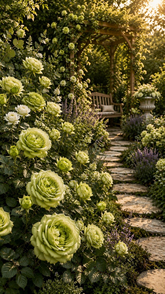 🥈 Platz 2 Green Flower mit grünen Rosen für außergewöhnliche Romantik