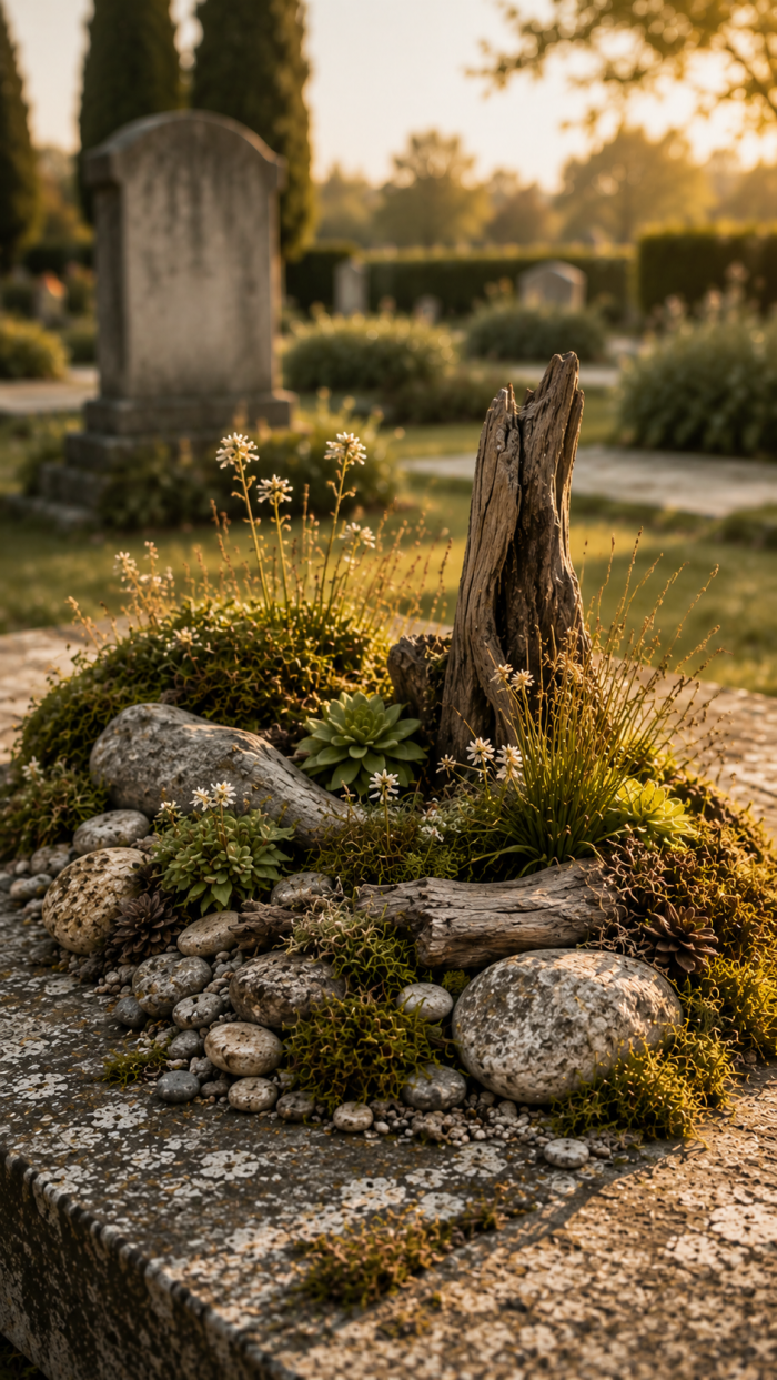 🥉 Platz 3 Eine kleine Erinnerungslandschaft aus Stein Holz und Pflanzen