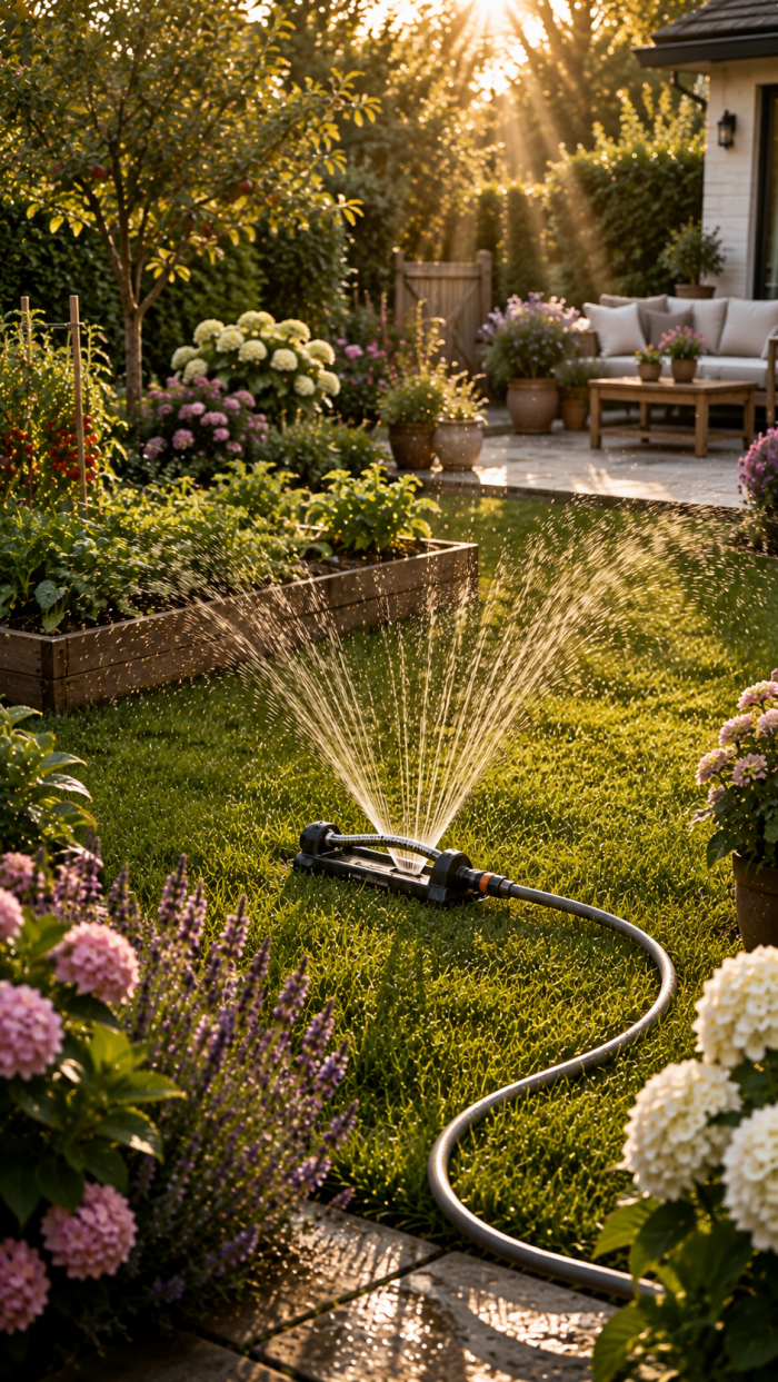 🥉 Platz 3 Flexible Sprinkleranlage Garten mit mobilen Regnern