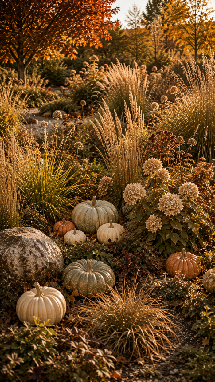 🥉 Platz 3 Wildromantische Kürbis und Gräserlandschaft