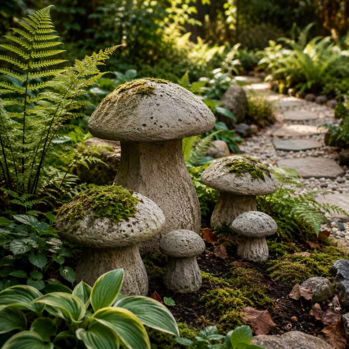 Die 3 schönsten Gartendeko Pilze aus Beton Ideen die jeden Garten sofort besonderer machen