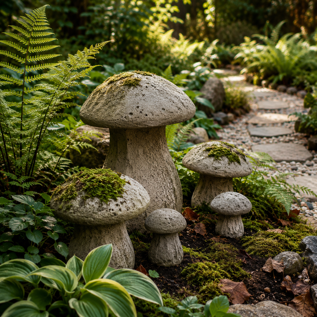 Die 3 schönsten Gartendeko Pilze aus Beton Ideen die jeden Garten sofort besonderer machen