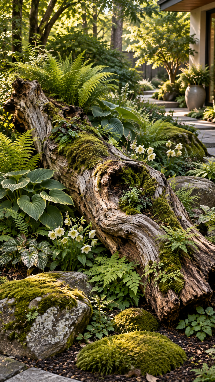 🥇 Platz 1 Baumstamm Garten als bepflanzte Waldinsel
