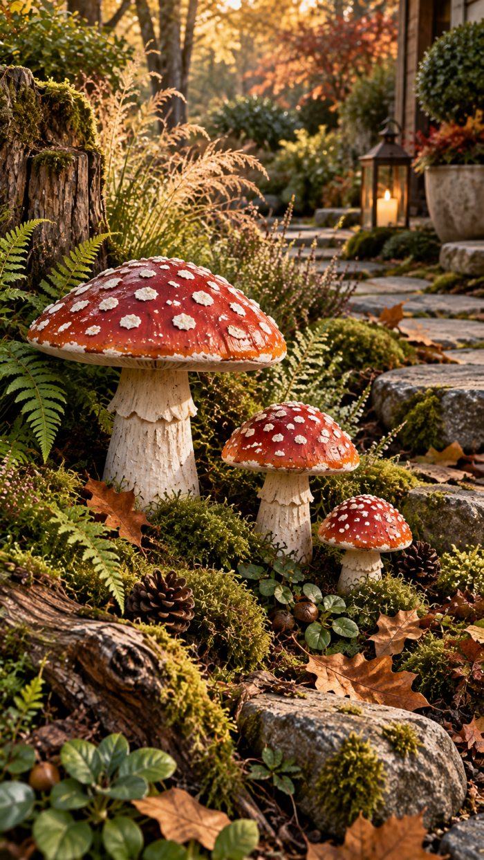 🥇 Platz 1 Fliegenpilz Waldlandschaft mit Moos und natürlichen Materialien