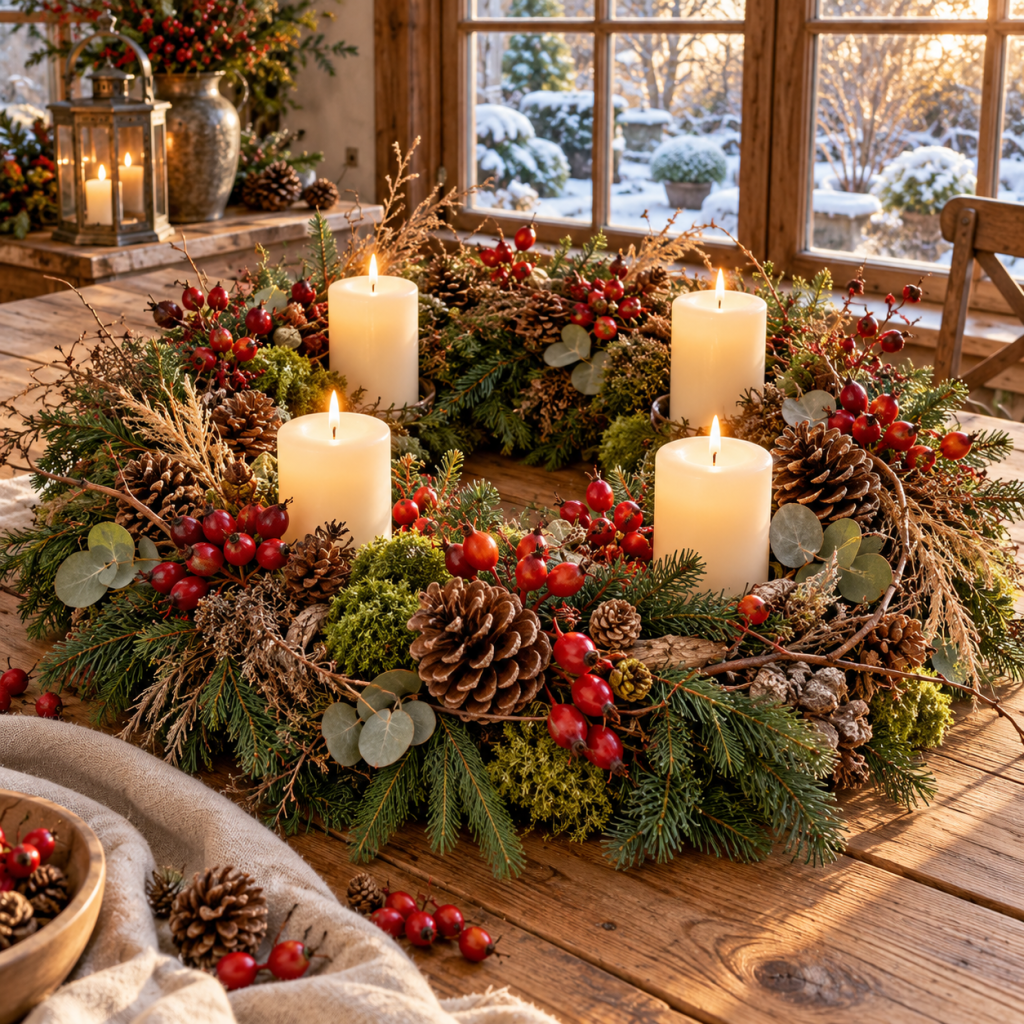 Adventskranz aus dem Garten selber machen Die 3 schönsten Naturideen für Weihnachten 2026