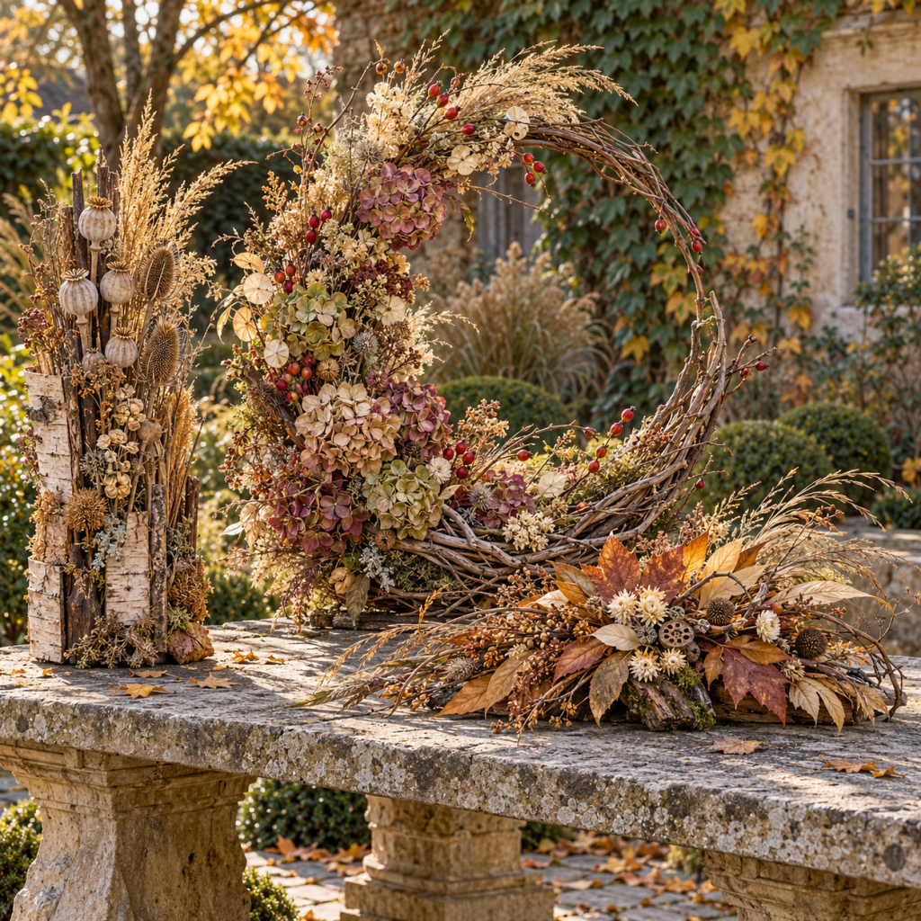Die 3 schönsten Ideen für Allerheiligen Floristik mit Naturmaterialien aus dem Garten die überraschend edel aussehen