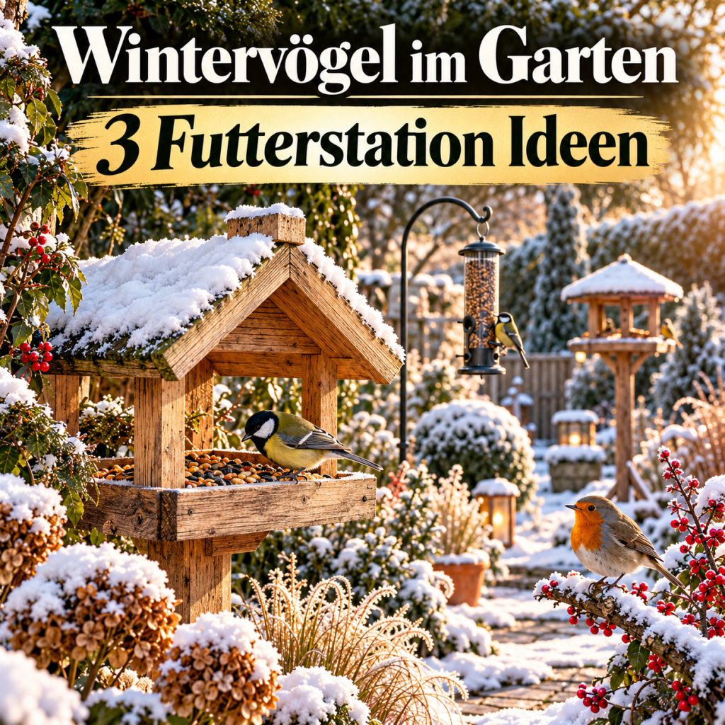 Futterstation für Vögel im Winter mit 3 praktischen Ideen für einen vogelfreundlichen Garten
