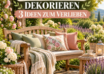 Gartenbank dekorieren mit den 3 schönsten Ideen die deinen Garten sofort gemütlicher und einladender machen