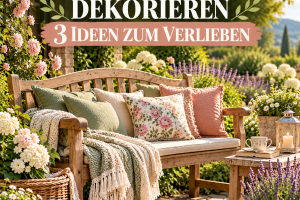 Gartenbank dekorieren mit den 3 schönsten Ideen die deinen Garten sofort gemütlicher und einladender machen