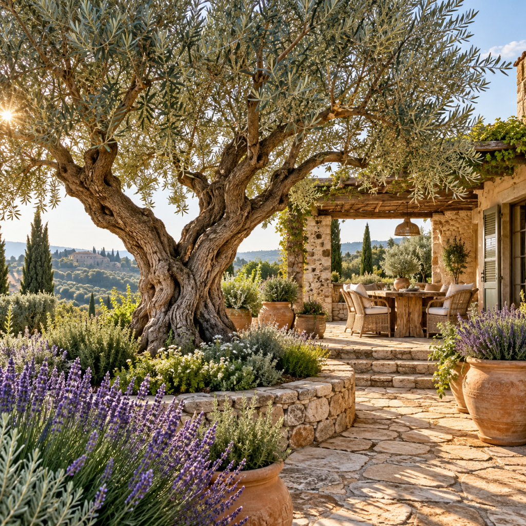 Mediterraner Garten mit Olivenbaum Die 3 schönsten Gestaltungsideen für ein traumhaftes Urlaubsparadies