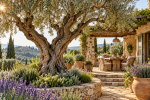 Mediterraner Garten mit Olivenbaum Die 3 schönsten Gestaltungsideen für ein traumhaftes Urlaubsparadies