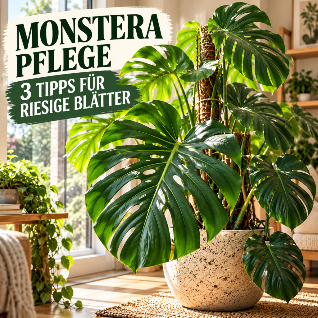 Monstera Pflege für Anfänger mit 3 einfachen Tipps für große gesunde Blätter