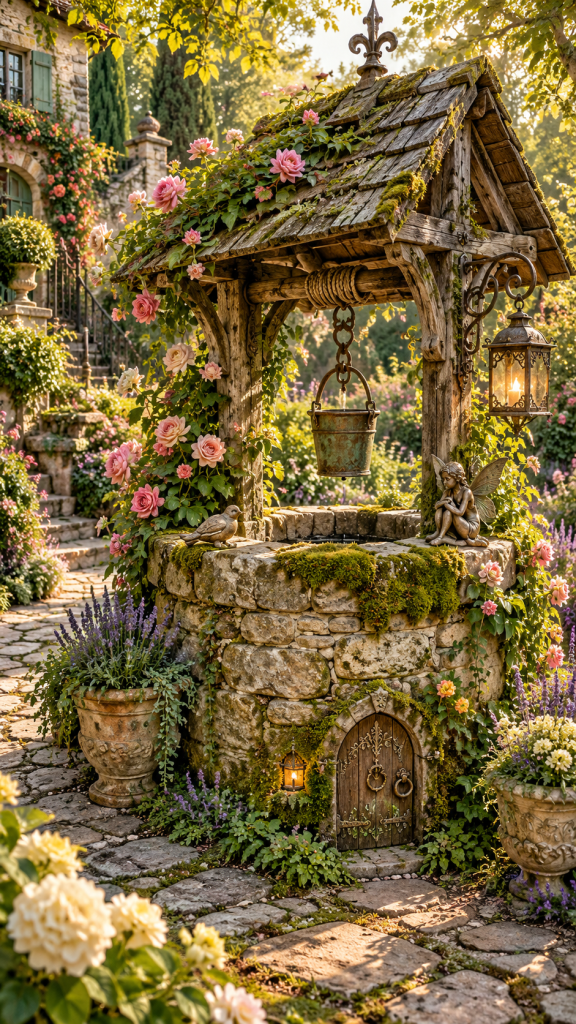 🥇 Platz 1 Alter Brunnen im Garten dekorieren als märchenhaften Vintagebrunnen mit geheimnisvollen Details