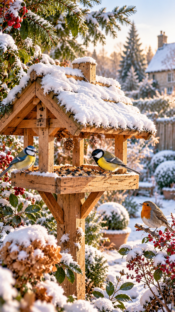 🥇 Platz 1 Futterstation für Vögel im Winter mit wettergeschütztem Futterhaus
