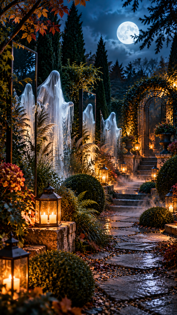 🥇 Platz 1 Halloween Deko Garten als geheimnisvoller Spiegelgarten mit schwebenden Geisterillusionen