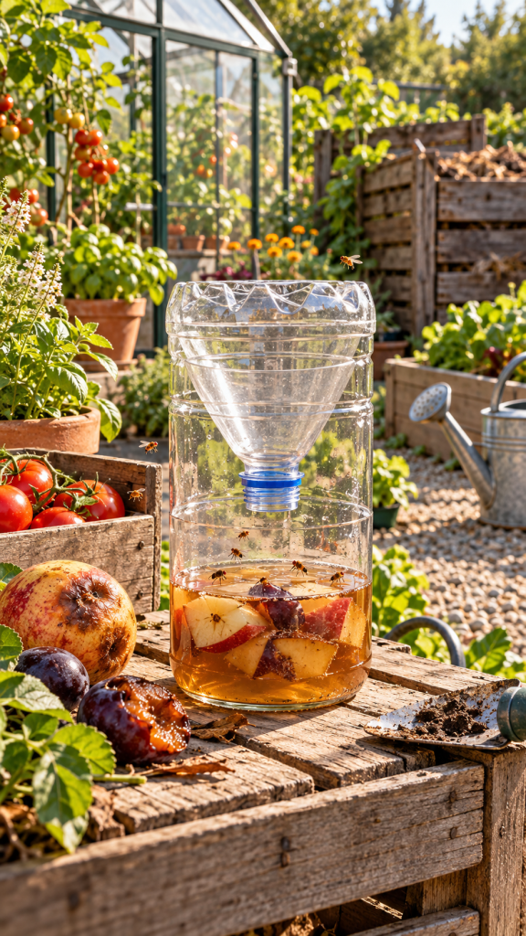 🥈 Platz 2 Fruchtfliegenfalle selber machen im Garten als robuste Flaschen Trichter Falle