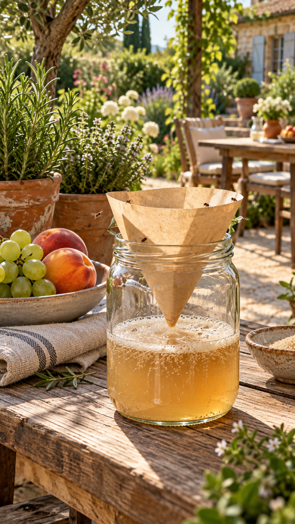 🥉 Platz 3 Fruchtfliegenfalle selber machen im Garten mit Zucker und Hefe