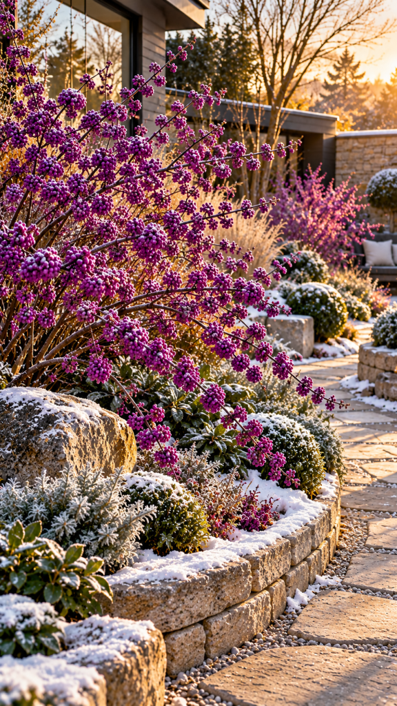 🥉 Platz 3 Winterharte Sträucher für den Garten mit violettem Beerenschmuck und eleganten Farbkontrasten